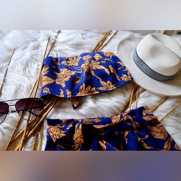 KATIE-Cobalt Blue and Peach/Blush Two-piece Set - Picture 3 of 6